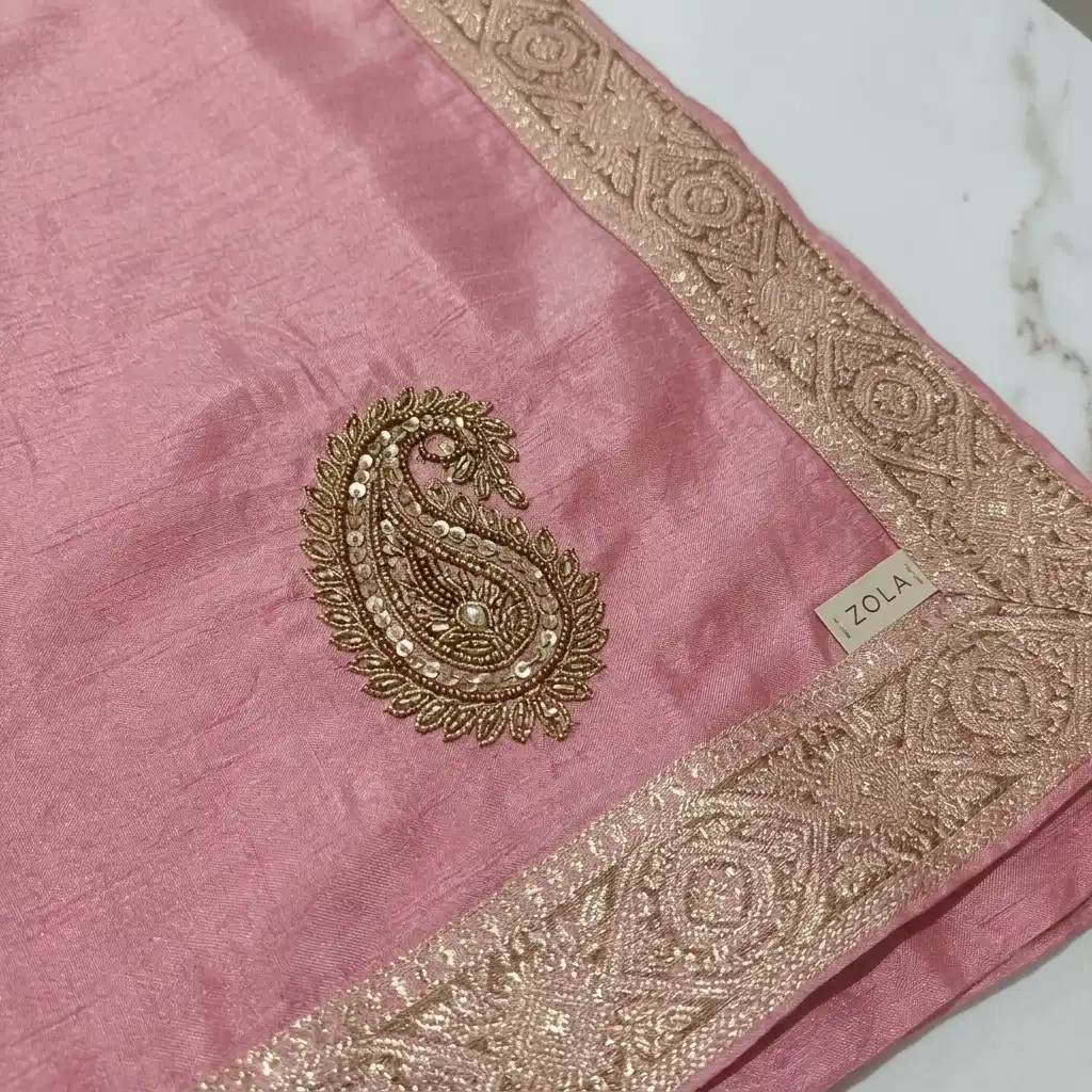 Gulnaar Blush Grace Embroidered Silk Suit Set - Image 7